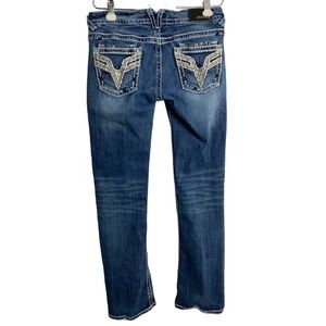 Vigoss Women's The Dublin Boot Cut Jeans Size 31x33 Thick Stitch Embroidered